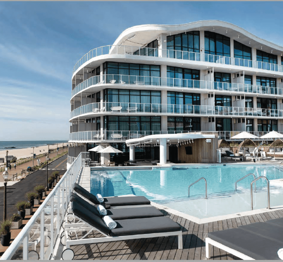 building with a pool